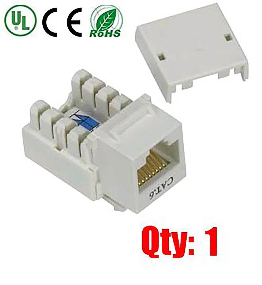 iMBAPrice iMBAPrice White Cat6 Punch Down RJ45 Keystone Jack — product photo