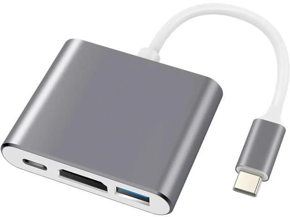 SMUGDESK SMUGDESK 3-in-1 USB-C Multiport Adapter 4K HDMI 100W PD USB 3.0 Grey — product photo