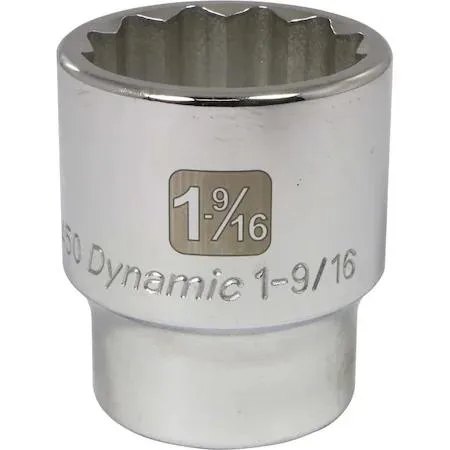 Chrome 12-point 3/4-inch drive socket, 1-9/16 inch SAE size