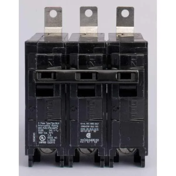 SIEMENS SIEMENS B320H Miniature Circuit Breaker BL 20A 3 Pole 240V AC 22kA — product photo