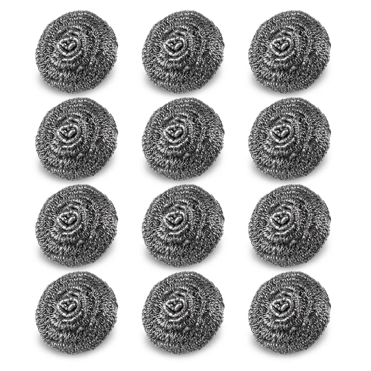  12 Pack Steel Wool Scrubber Pads Cleaning Kit — product photo