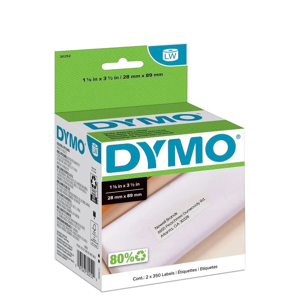  Dymo 30252 White Mailing Labels 2 Rolls 700 Count — product photo