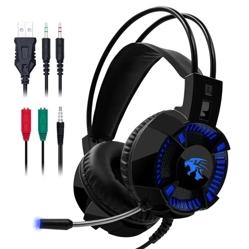 Hetai Tech Hetai Tech Gaming Headphone Back-light 50mm 2.6m USB 3.5mm — product photo
