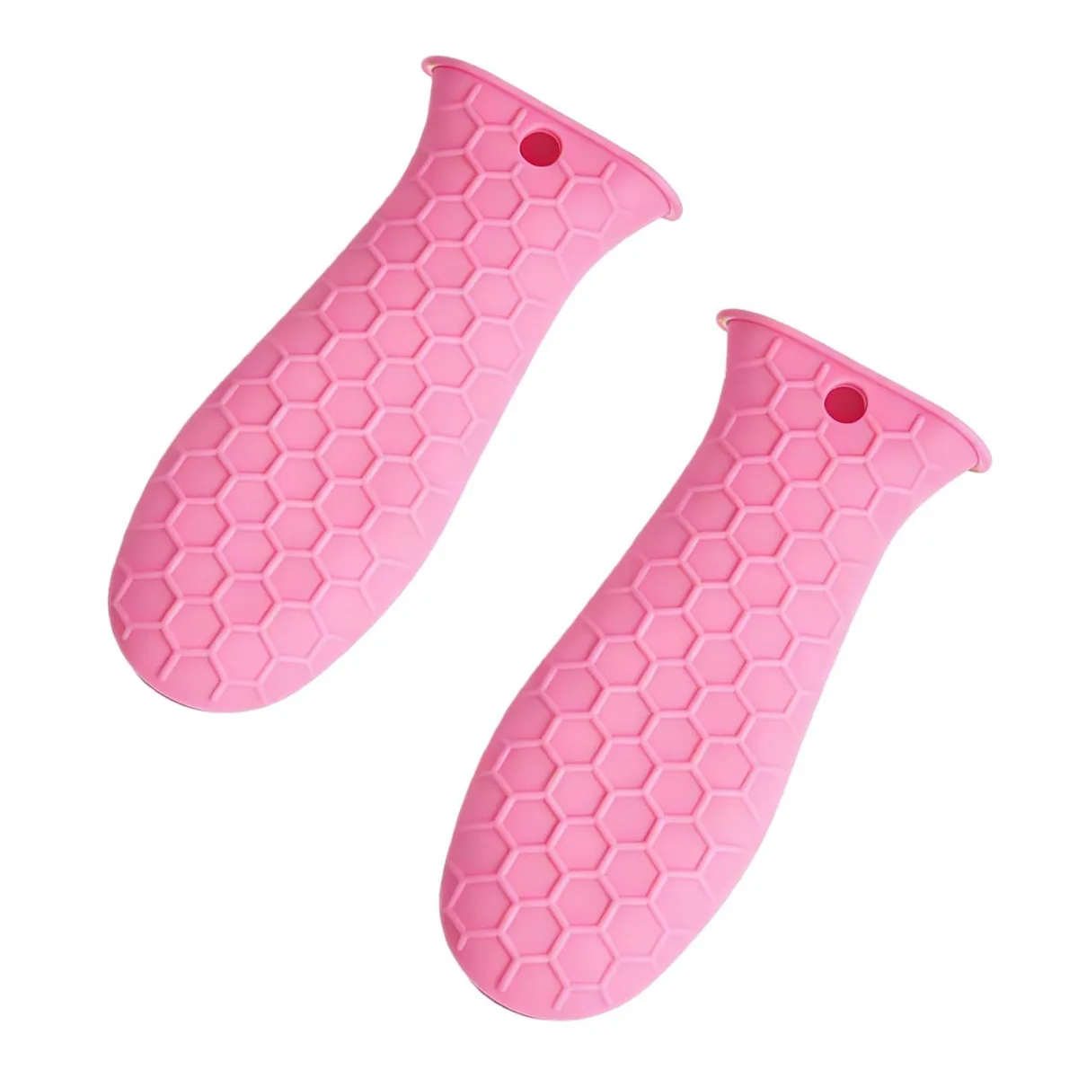 2-Pack Heat-Resistant Pot Handle Covers Pink 5.31×2.24×.87 in — product photo