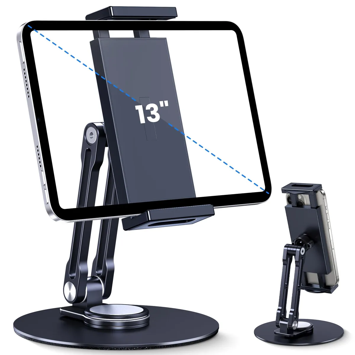  Lucrave TYFan YFK003601 Tablet Stand 360° 4.7-13" Black Aluminium 0.25kg — product photo