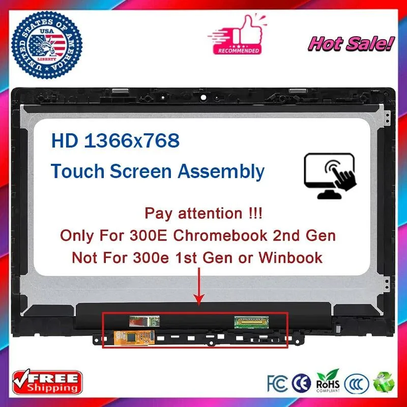 NUOLAISUN NUOLAISUN LCD Touch Screen w/Bezel 5D10Y97713 for Lenovo 300e Chromebook 2nd Gen (82CE) — product photo