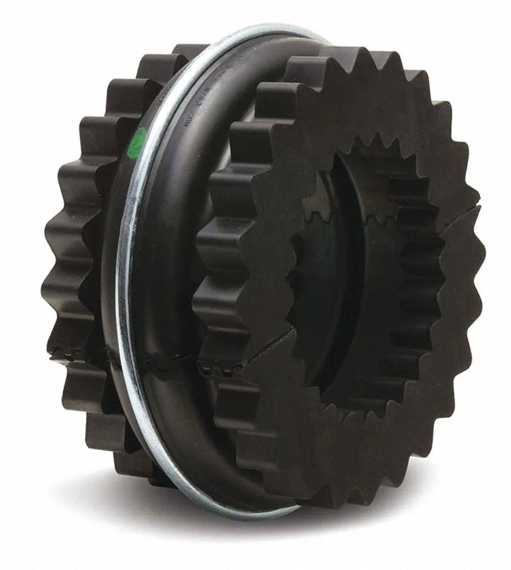 Neoprene sleeve coupling insert, two-piece design with retaining ring