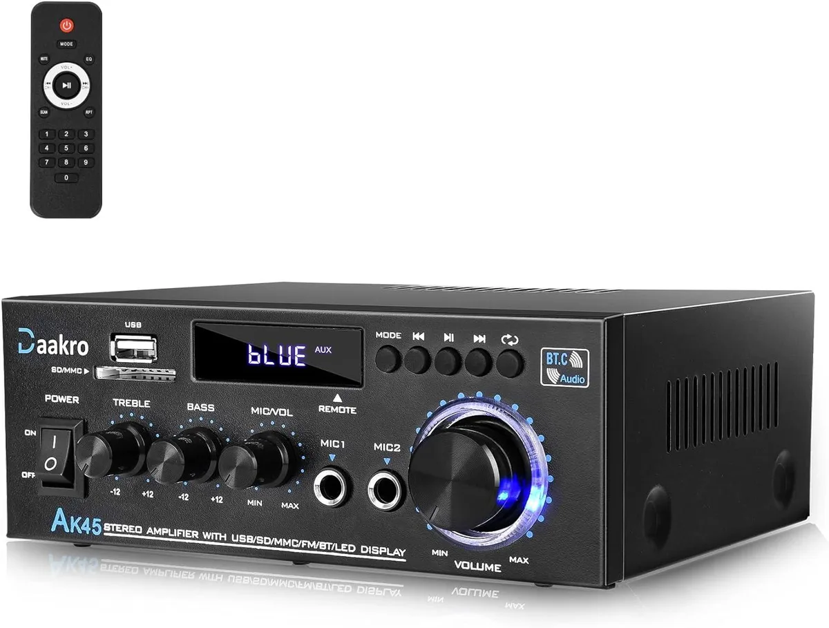 lelisten lelisten AK45 Stereo Amplifier 300W Bluetooth 5.0 USB SD FM Remote Pro Sound — product photo