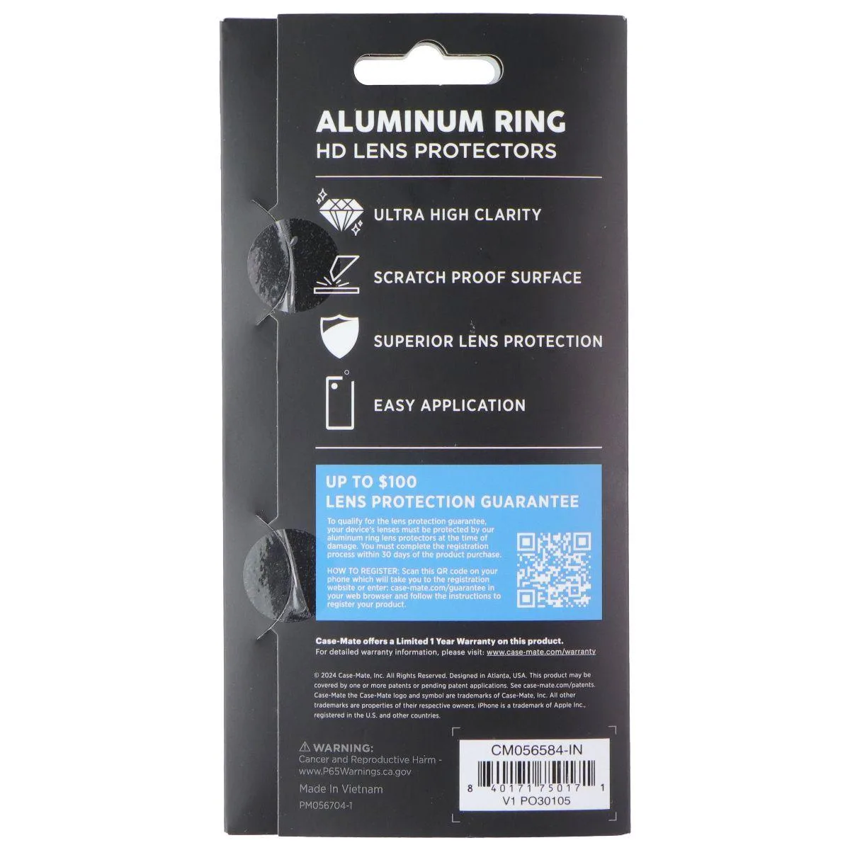 Case-Mate Case-Mate Aluminum Ring HD Lens Protector iPhone 16e — product photo