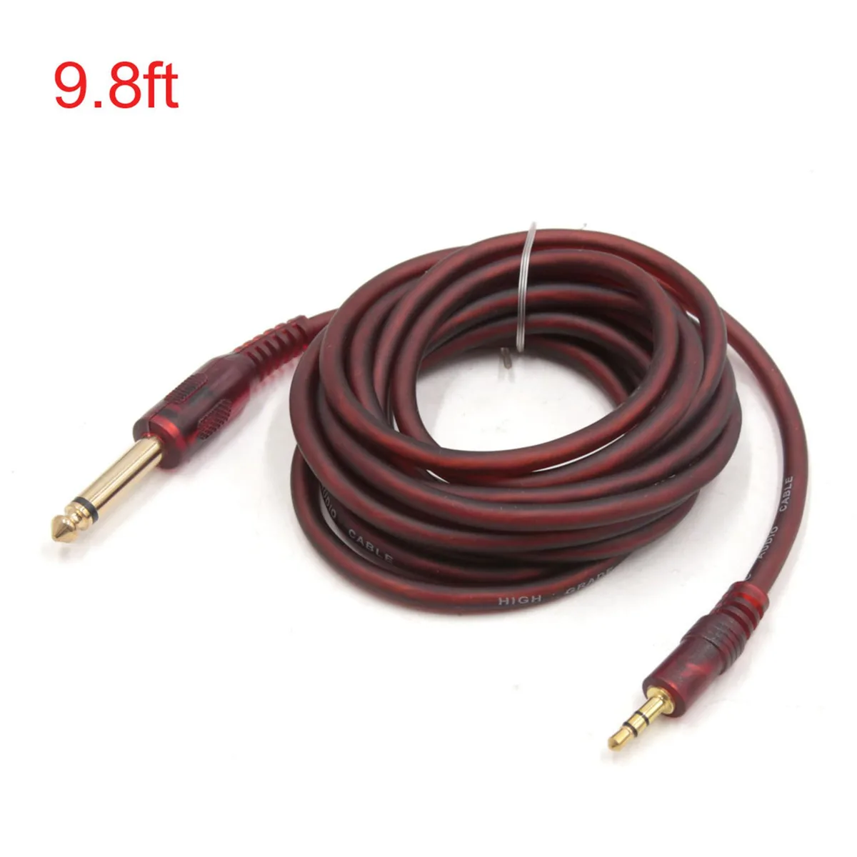 Unique-Bargains Unique-Bargains 1/8 Inch Male to 1/4 Inch Male TRS Audio Cable 9.8ft Brown — product photo