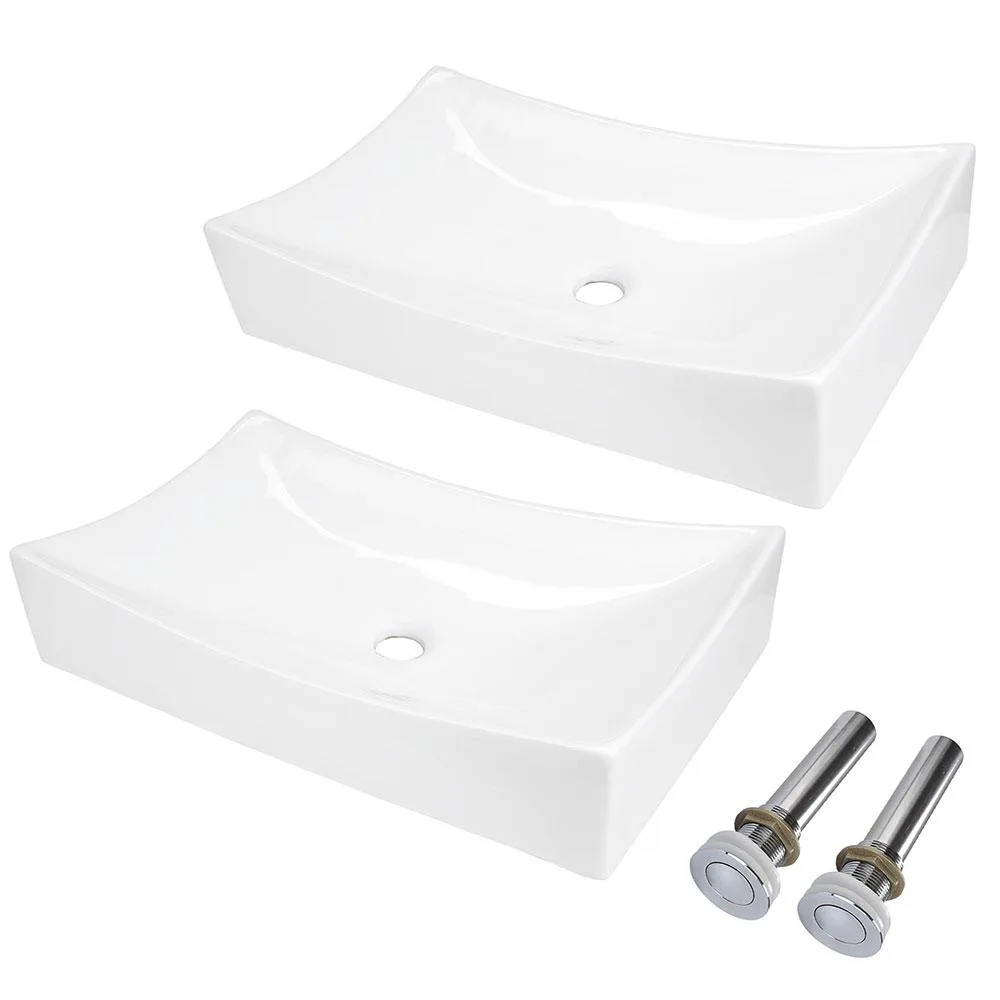 Yescom USA, Inc. Yescom USA, Inc. 80PSK011-655RTG-07X2 2-pack undermount bathroom sink 26x15x5 — product photo