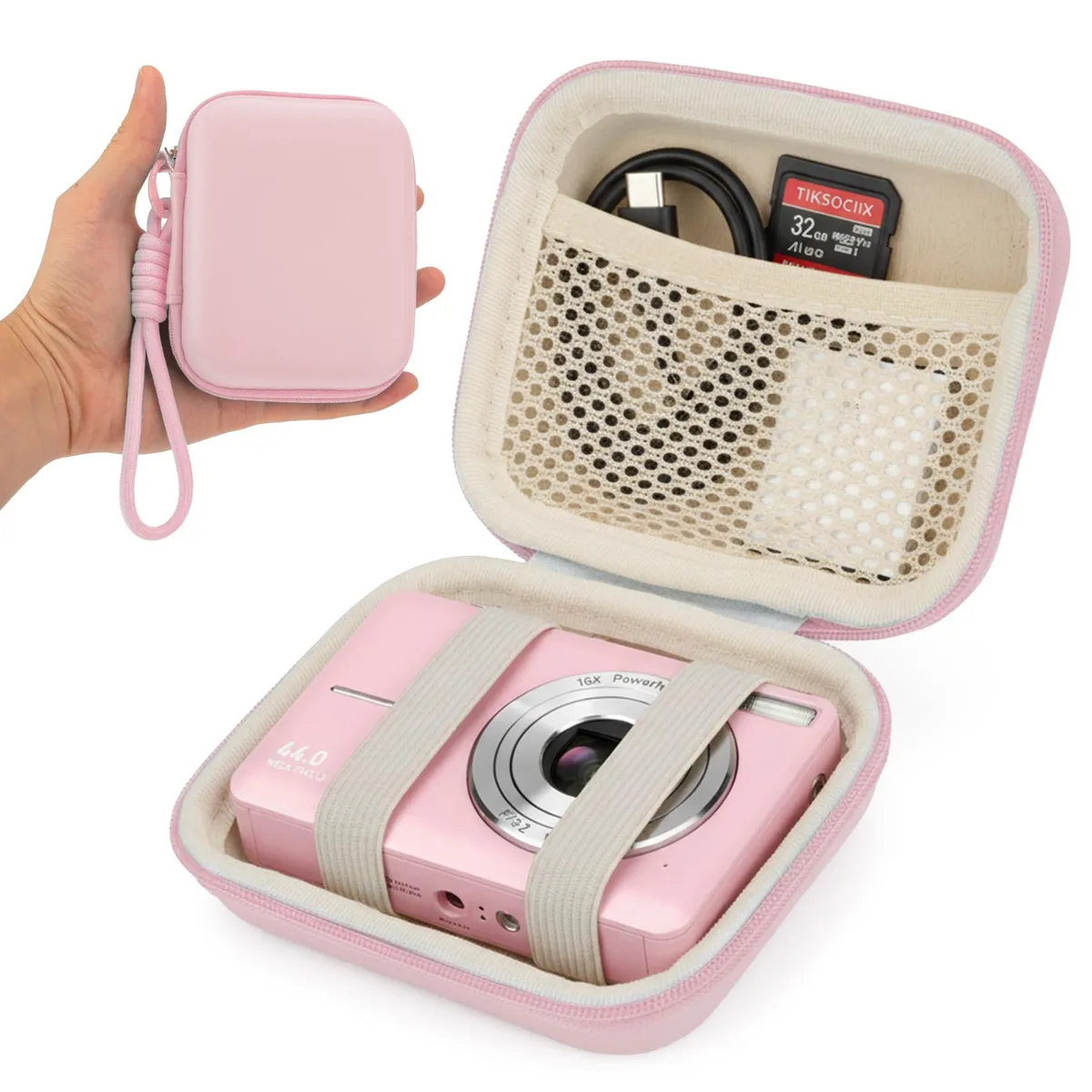 CVVD Qc10011-5 Hard EVA Camera Case Pink 4.7x3.6x1.8 in — product photo