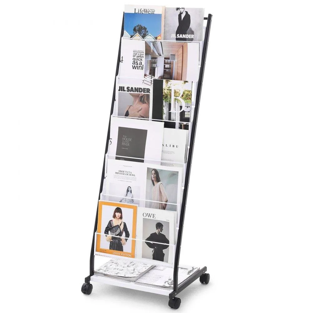 VEVOR VEVOR Brochure Display Rack 6-Tier Floor Standing 6 Pockets 4 Wheels — product photo