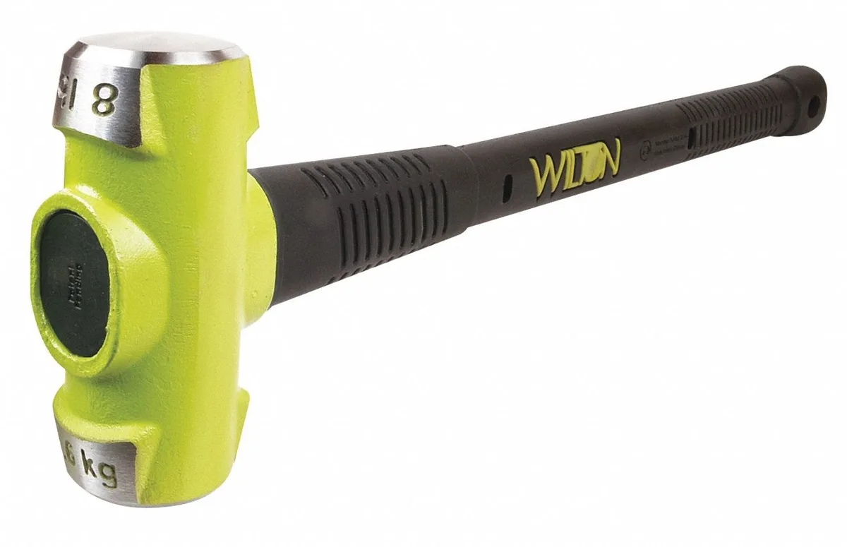 Wilton 8 lb sledge hammer, 30 in steel handle, black rubber grip, drop forged steel head