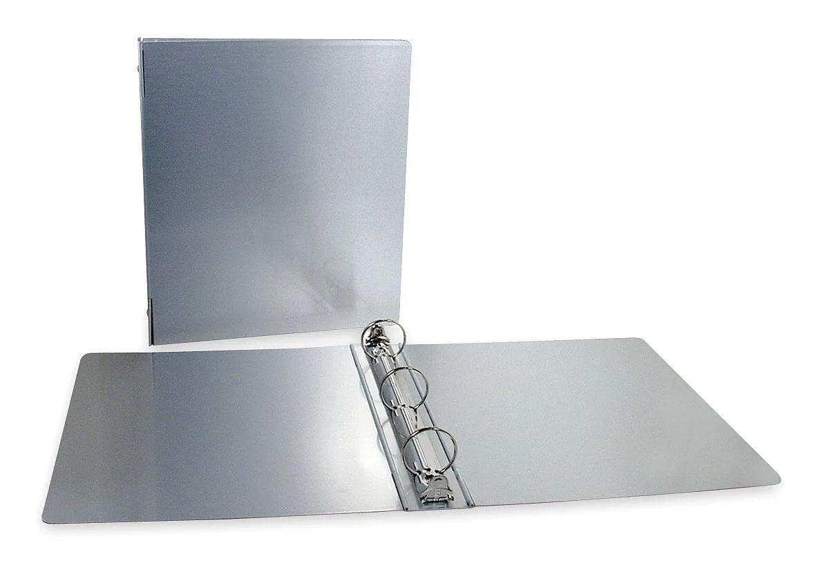 Saunders Saunders Heavy-Duty Aluminum 3-Ring Binder 1 in 200 Sheets Silver — product photo