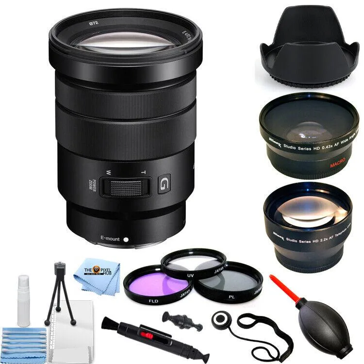 Sony Sony E PZ 18-105mm f/4 G OSS Lens Bundle with 2.2x Telephoto and 0.43x Wide Angle — product photo