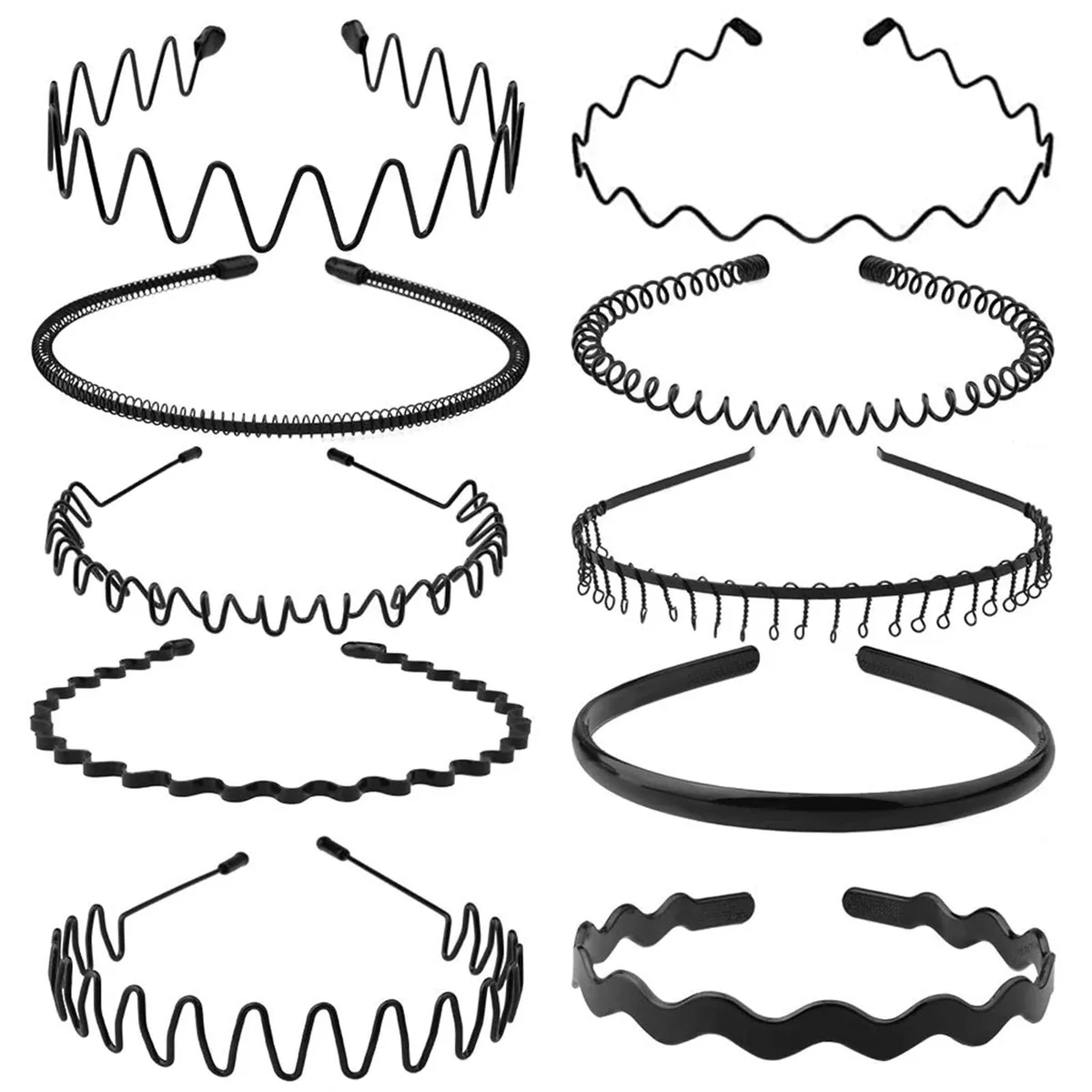  KELUBATU Metal Wavy Zigzag Hairbands 10 Pcs — product photo