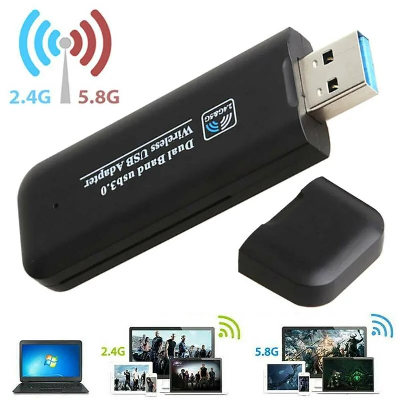 Charm 14 Charm 14 USB 3.0 Dual Band Wi-Fi Adapter 1200Mbps Black — product photo