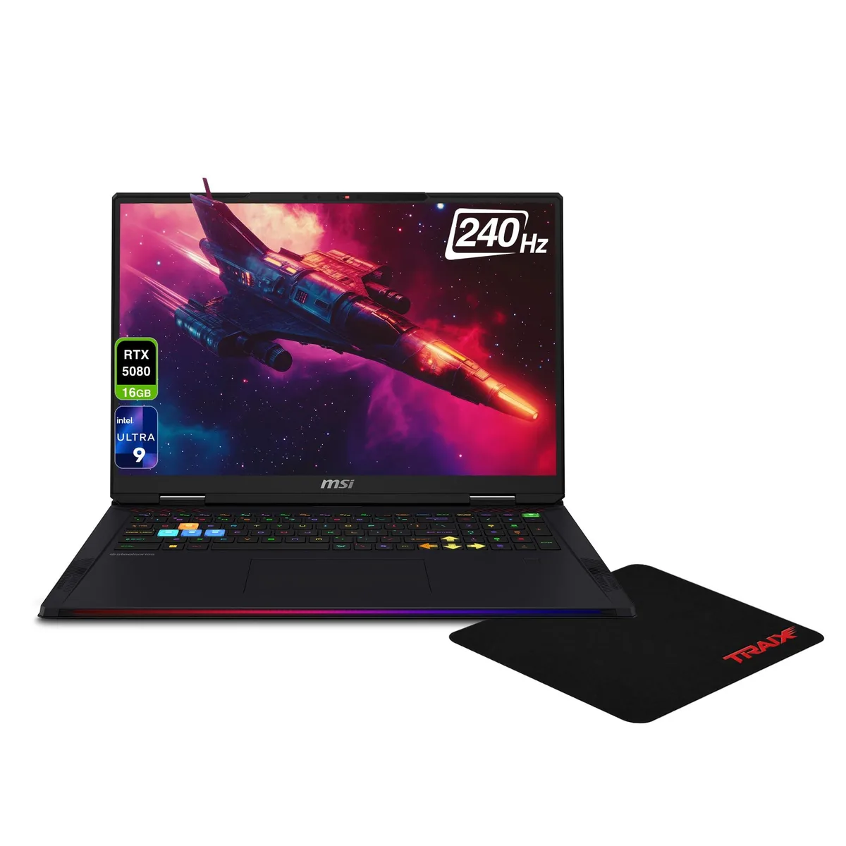 MSI MSI Raider 18 HX A2XWIG-420US003 Core Black laptop Intel Ultra 9 285HX 64 GB 2 TB RTX 5080 18" 2560x1600 240Hz — product photo