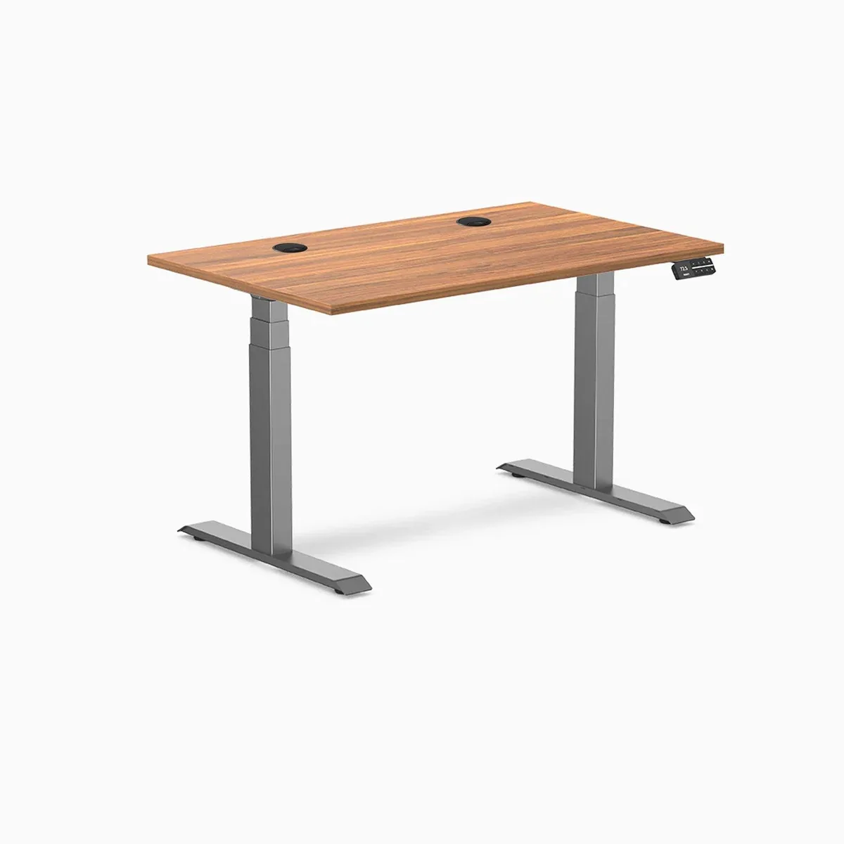 Desky Desky Dual Laminate Sit Stand Desk Prime Oak 47.2 x 29.5 in Space Gray — product photo