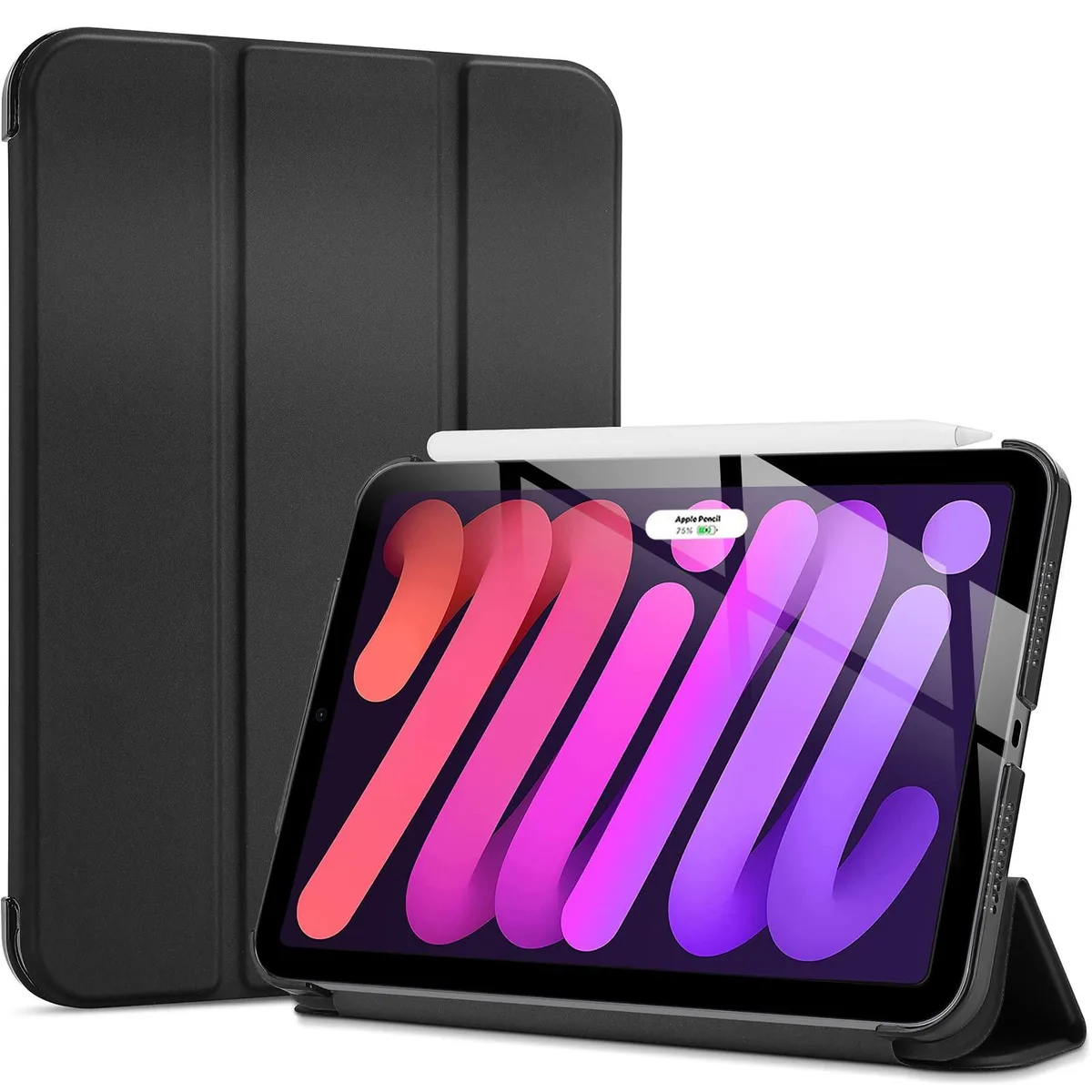 rooCASE Smart Case for iPad mini 7 A2995/A2996/A2993 & Mini 6 8.3" Black — product photo