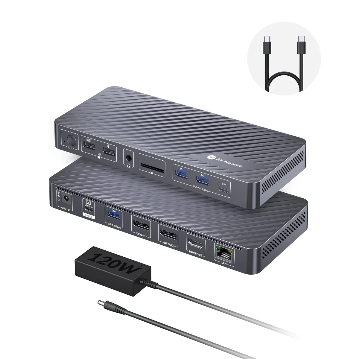 v AV Access v AV Access KD-S03 Docking Station Triple 4K 100W Grey — product photo
