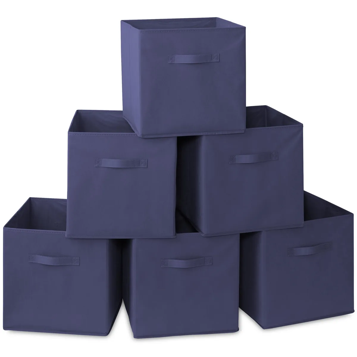 Casafield Casafield Set of 6 Collapsible Fabric Cube Storage Bins Navy Blue 13 — product photo