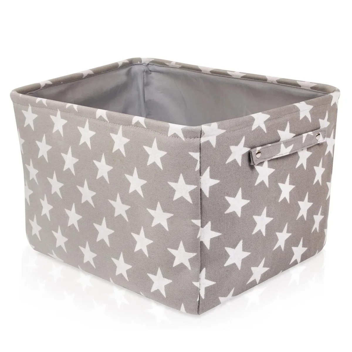 Altatac Altatac Canvas Storage Basket 16.5 x 12.5 x 7.5 in Gray/White Stars — product photo