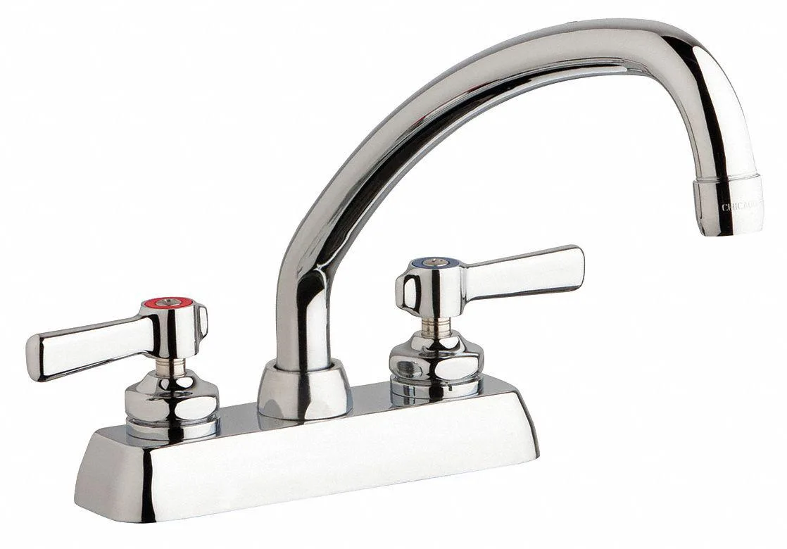 CHICAGO FAUCET COMPANY CHICAGO FAUCET COMPANY Low Arc Kitchen Faucet Manual 4" Mount 2 Hole 369AB — product photo