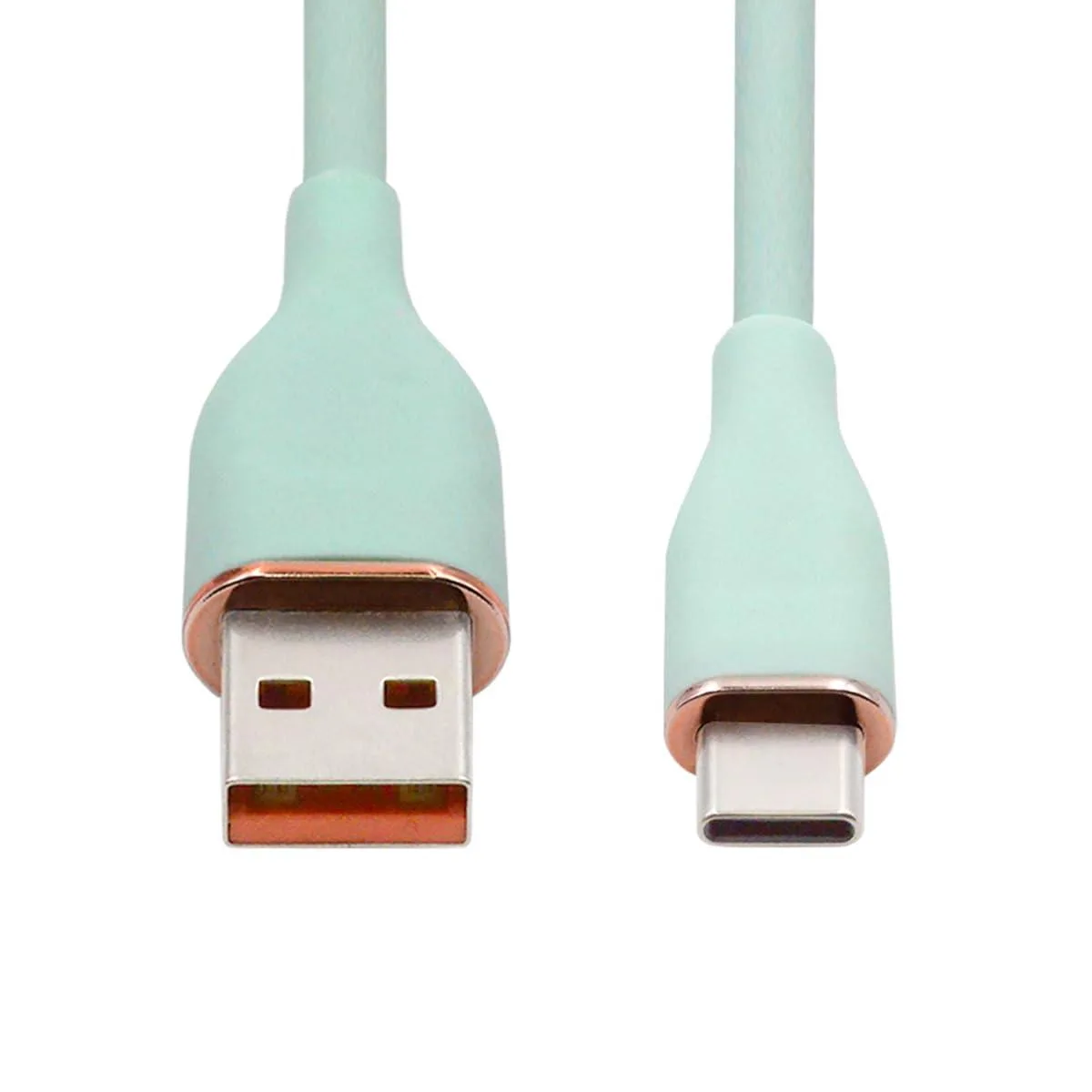 Fervit Fervit USB-A to USB-C cable green 1m USB2.0 480Mbps 65W liquid silicone — product photo