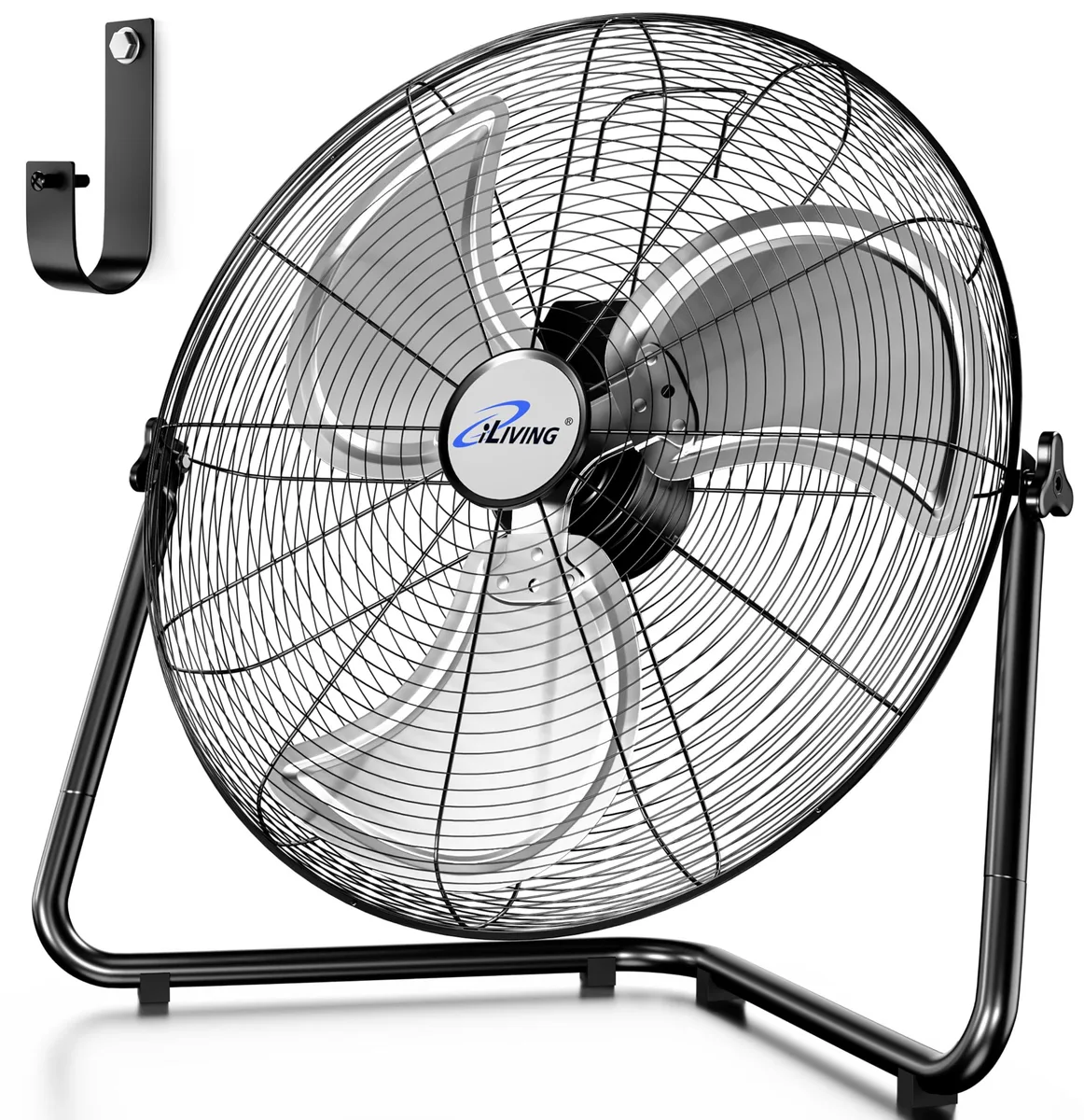  iLiving ILG8F20 20 Inch Industrial Cooling Fan 5750 CFM 120W 3-Speed Black — product photo