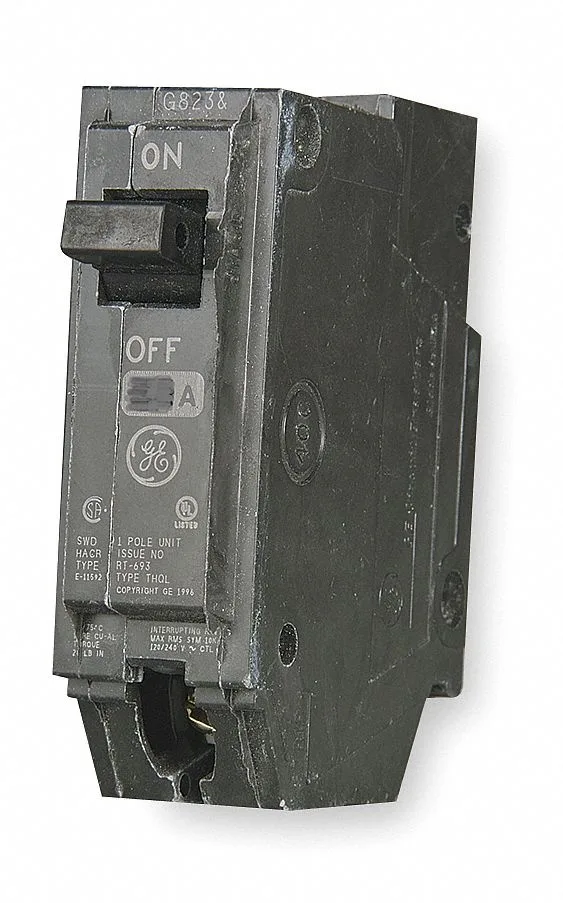 GE GE THQL 20 A 120/240 VAC 1-pole plug-in circuit breaker — product photo