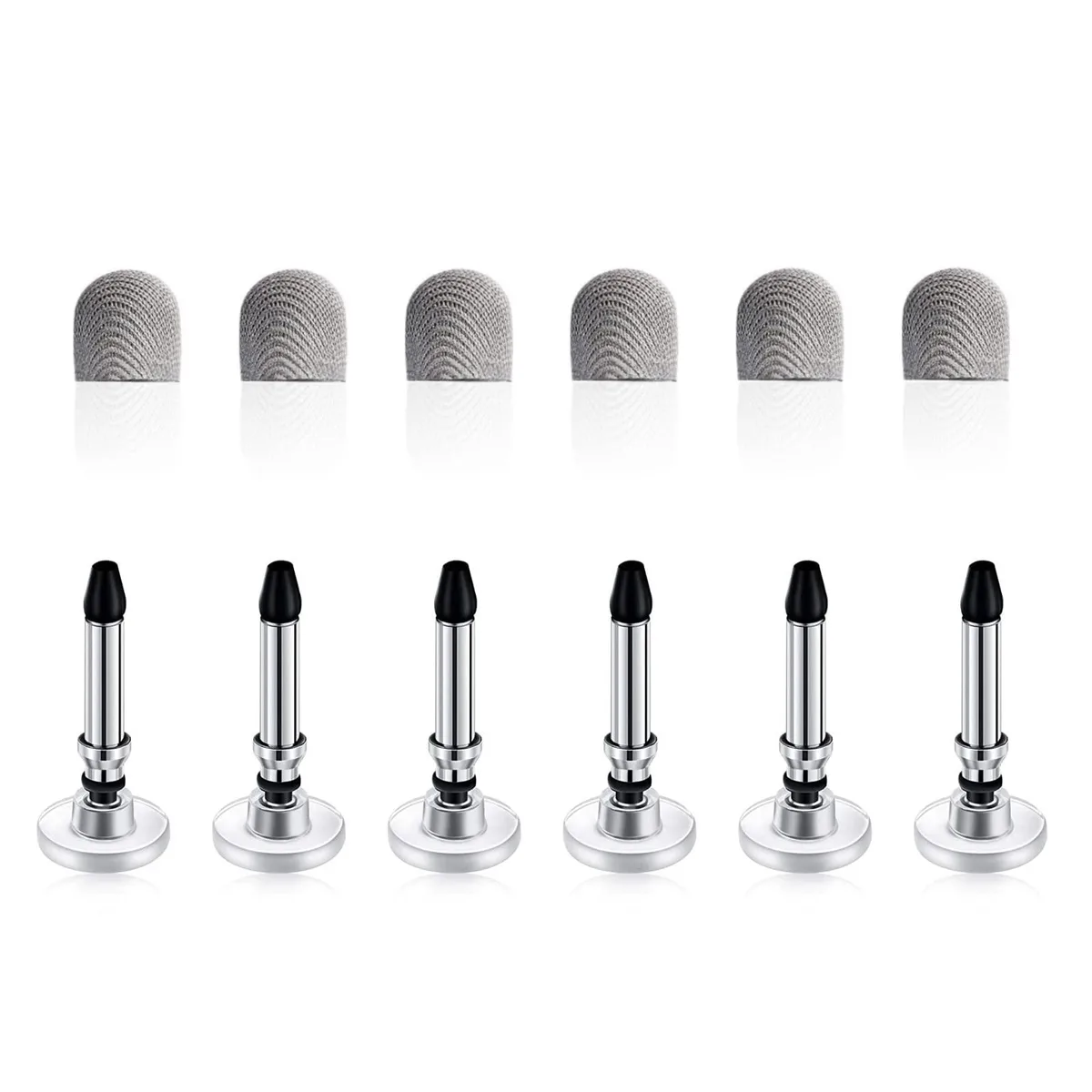 AmberVec Stylus Replacement Tips 3 Pack Gradient Silver 6 Disc 6 Mesh Fiber — product photo