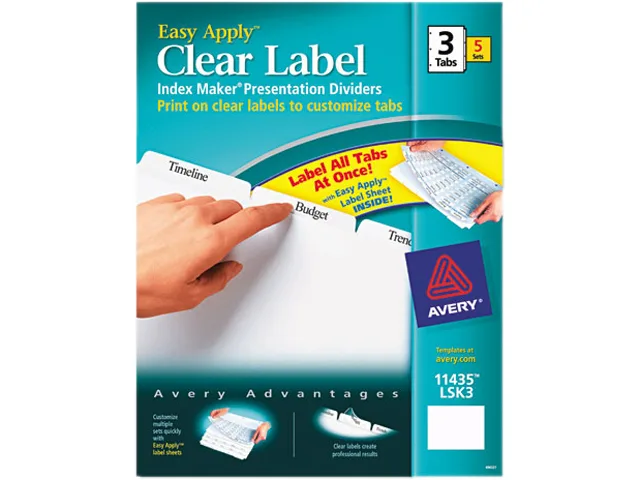 Avery Avery 11435 Index Dividers, 3 Tabs, 5 Sets — product photo