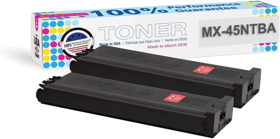 MADE IN USA TONER MADE IN USA TONER Compatible Sharp MX-45NTBA Black Toner Cartridge 2 Pack 36000 Yield — product photo