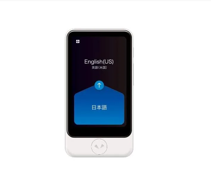 Handheld white translator with large touchscreen display