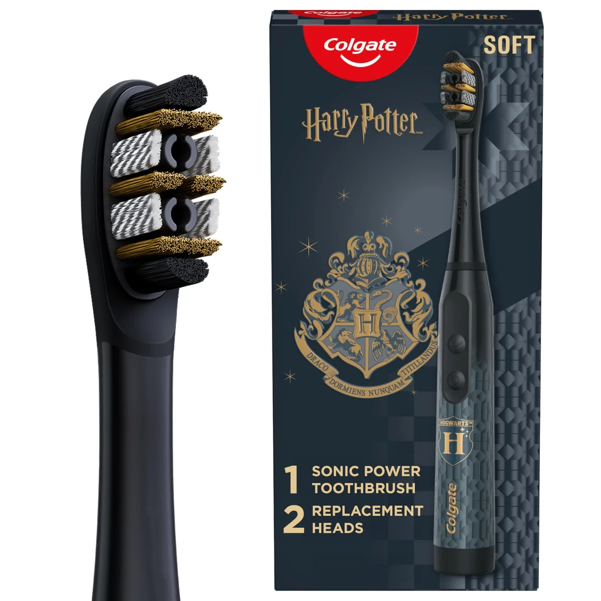 Colgate Harry Potter battery toothbrush bundle in multicolor plastic with two replacement heads