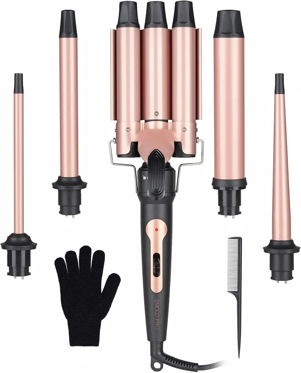 EMOCCI PRO 5-in-1 Curling Wand Set 3 Barrel Hair Styling Tool — product photo