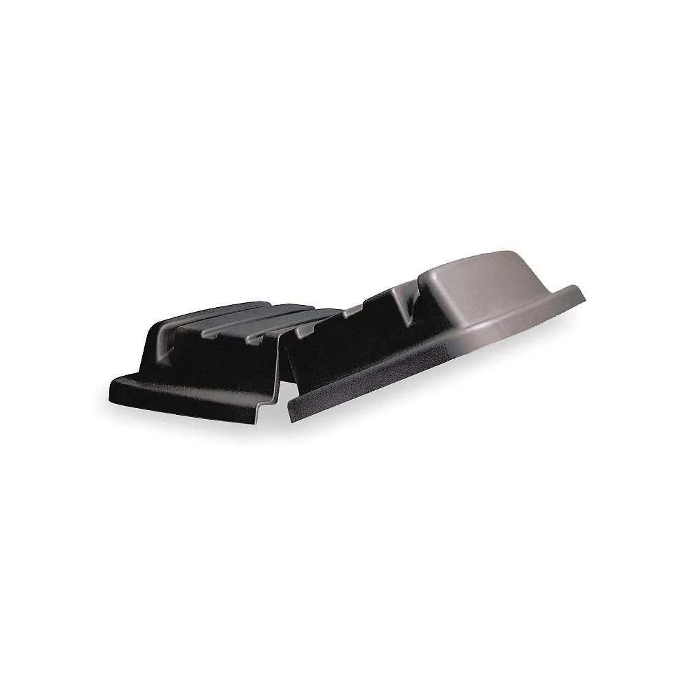 Black hinged cube truck lid, rectangular with rounded corners, smooth matte finish