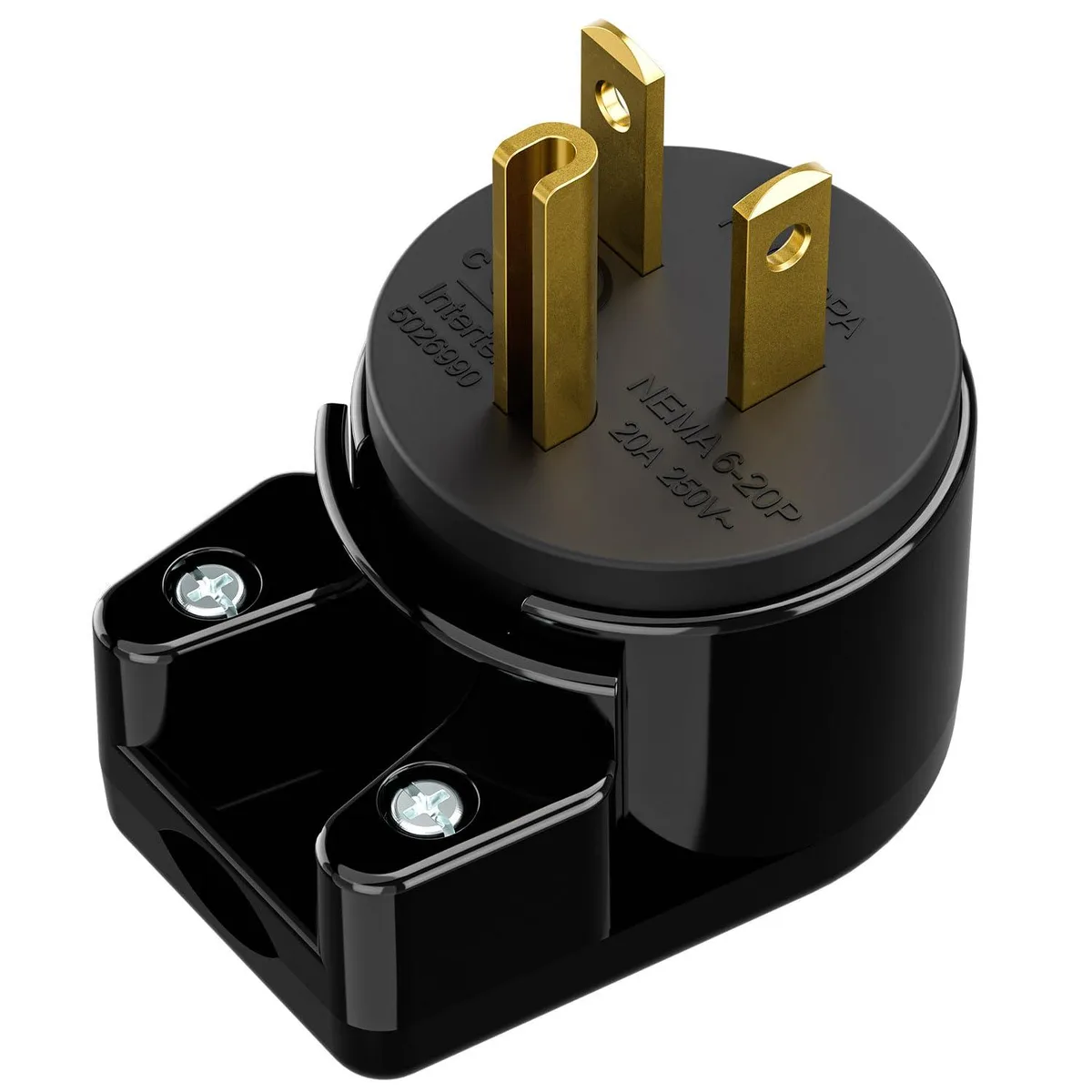 LORDWORLD LORDWORLD 3-Prong Male AC Plug Right Angle Nema 6-20P 20A 250V 8 Direction Rotatable — product photo