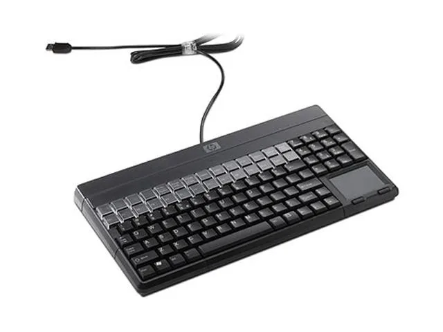 HP HP FK221AA#ABA POS Keyboard USB QWERTY 106-Key 28 Relegendable Touchpad IP54 Black — product photo