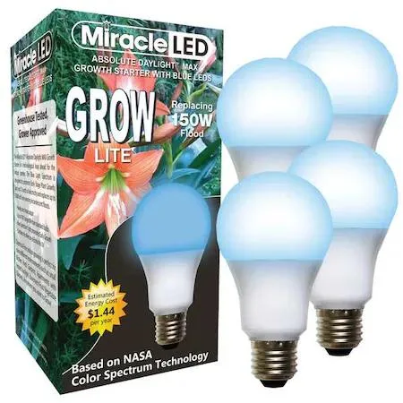 Blue spectrum LED grow bulb A21 shape frosted plastic housing