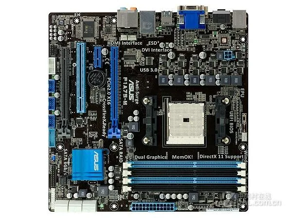 ASUS ASUS F1A75-M Socket FM1 AMD A75 DDR3 64GB Micro ATX AMD Motherboard — product photo