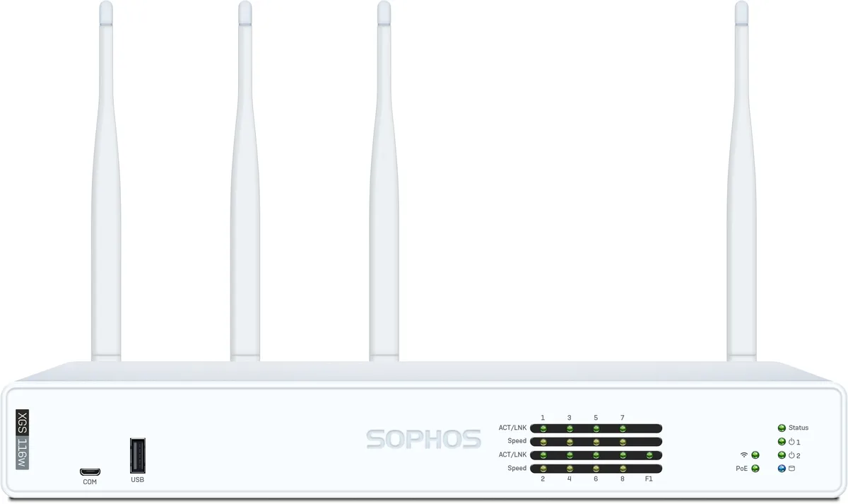 Sophos Sophos XGS 116w JY1B3CSUS firewall appliance 4GB DDR4 64GB M.2 Wi-Fi 5 8-port — product photo