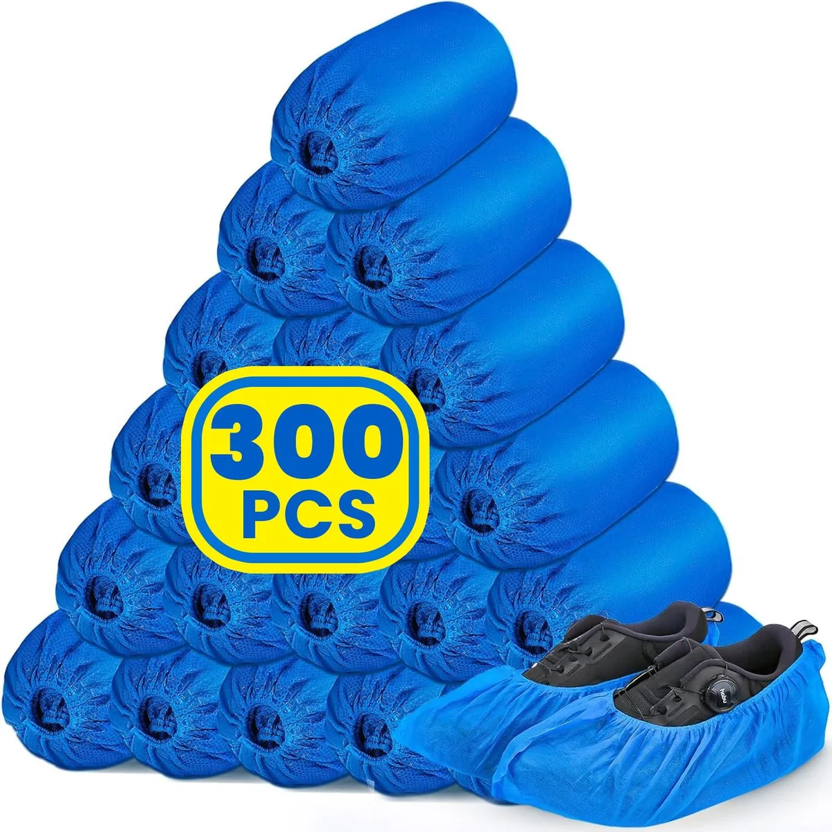 Blue non-woven fabric shoe covers, extra large, 300 pack