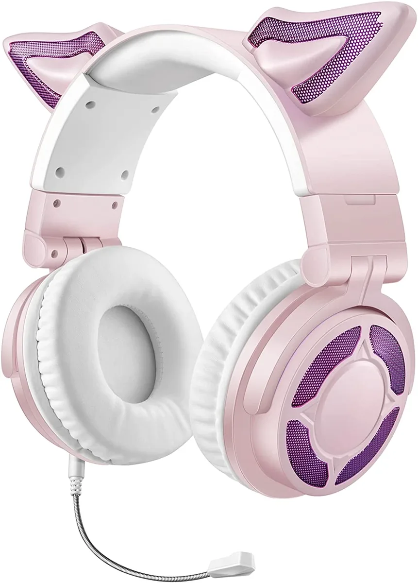 Corn Electronics Corn Electronics Kids Cat Ear Gaming Headset Bluetooth 5.3 2.4G Pink — product photo