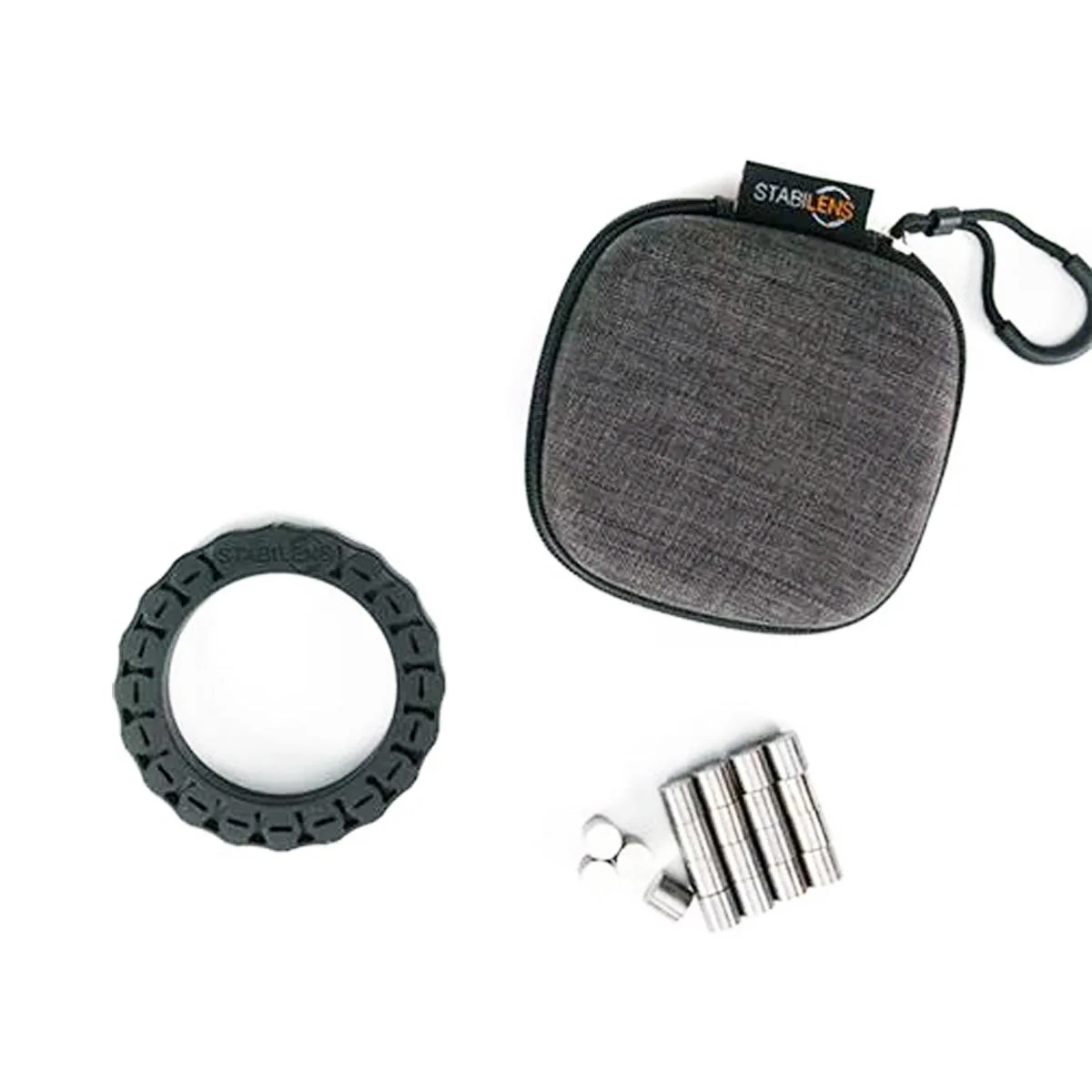 Black metal gimbal ring adapter with mounting holes