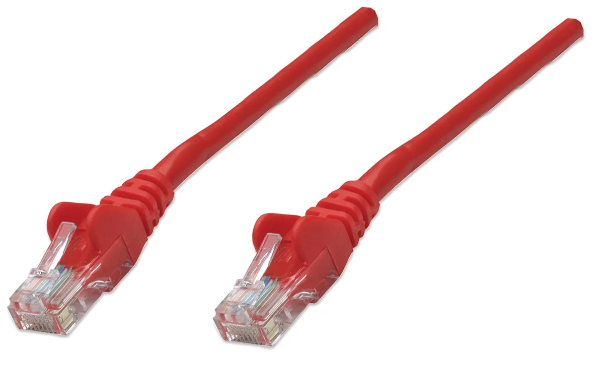 Intellinet Network Solutions Intellinet Network Solutions Cat6 UTP RJ45 Male / RJ45 Male 0.5 ft Red network ethernet cable — product photo
