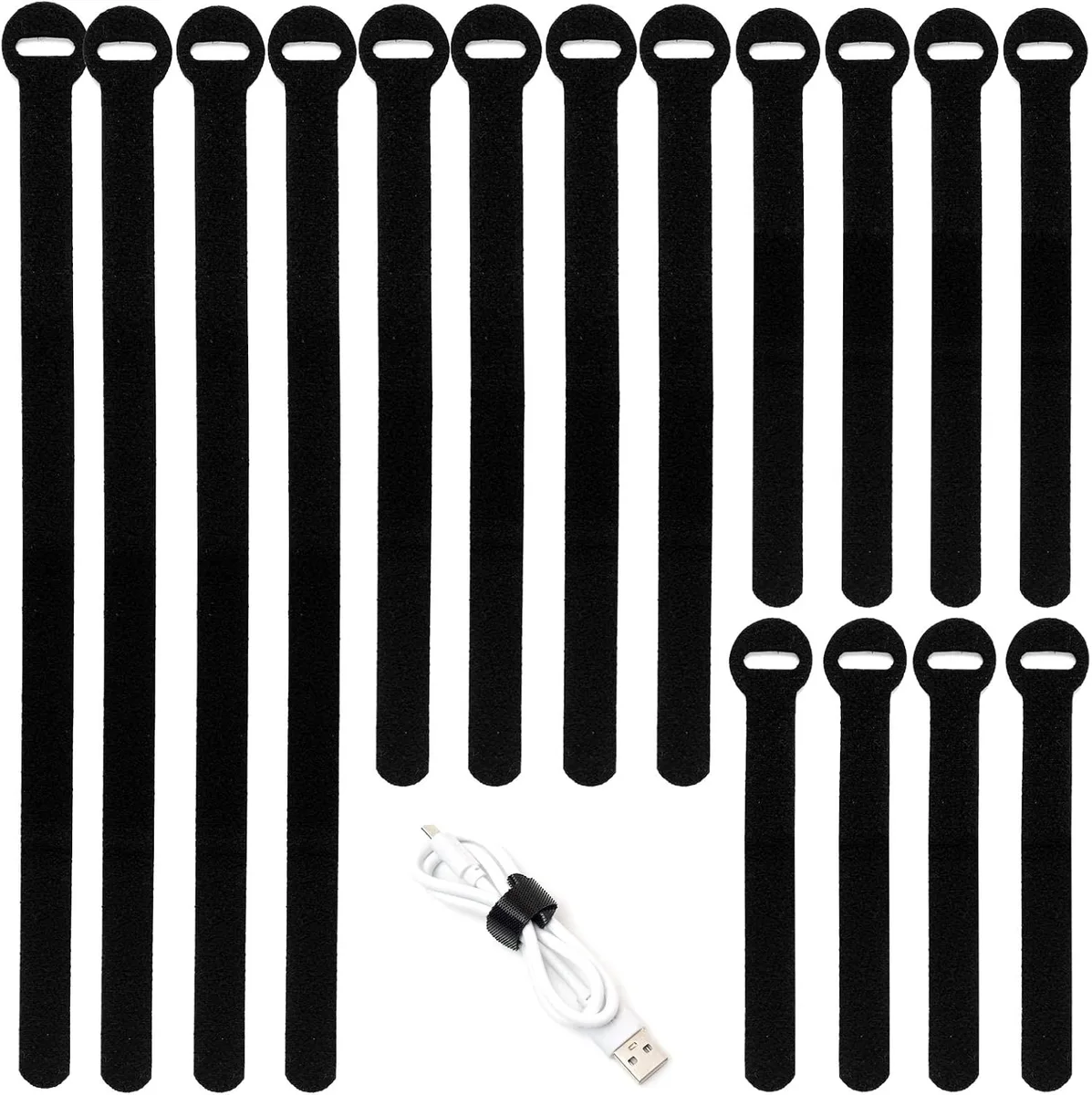 STARWELL STARWELL 150PCS Reusable Cable Ties 4+6+8+10inch Black accessory — product photo