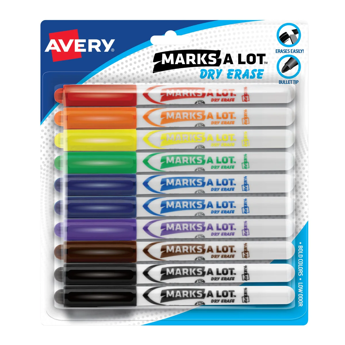 Avery Avery Marks A Lot Dry Erase Markers, Pen-Style, 10 Assorted — product photo